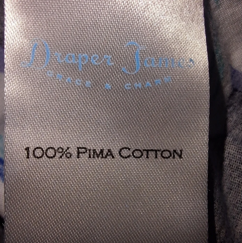 A Draper James Blue and White Floral Dress In A Size Medium. 100% Pima Cotton